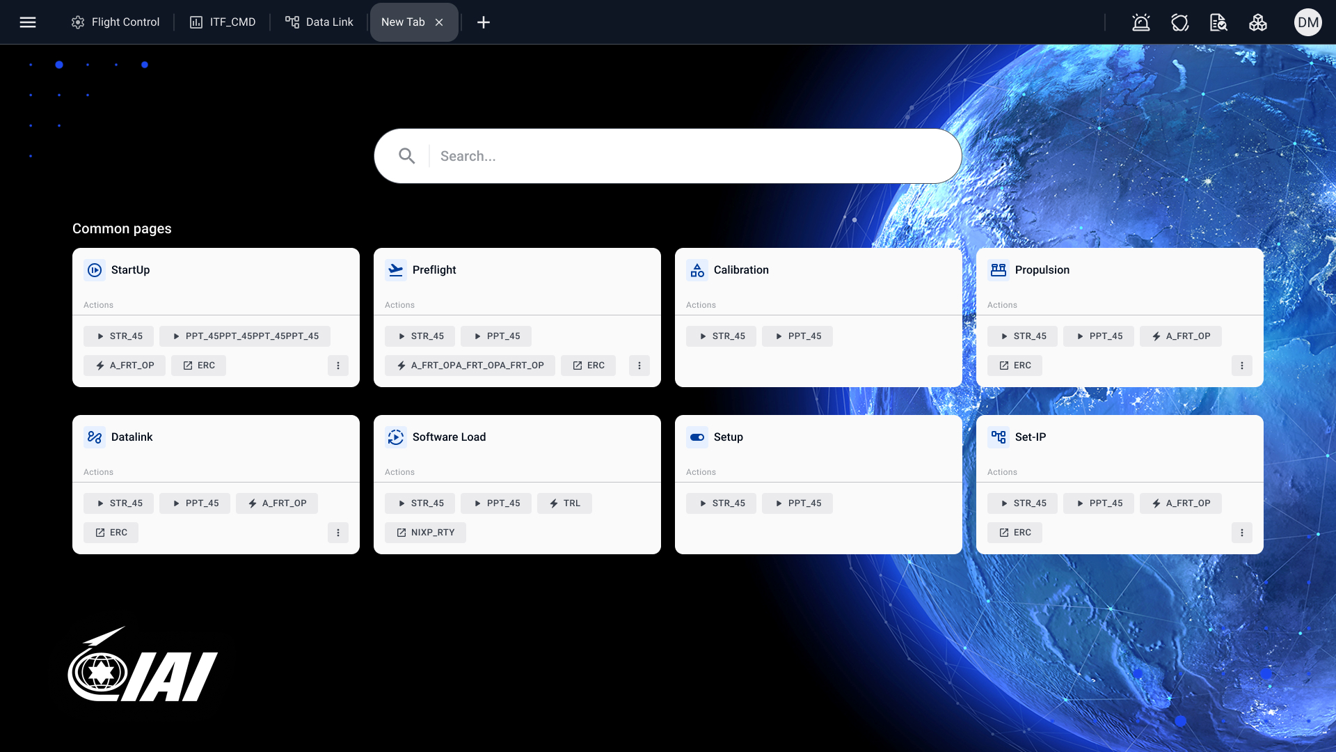 IAI new tab - search and common pages